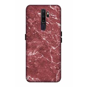 Zipax 2020 Oppo A9 2020 Kırmızı Mermer Baskılı Uyumlu Silikon Kılıf
