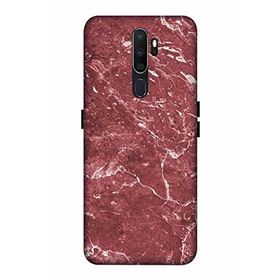 Zipax 2020 Oppo A9 2020 Kırmızı Mermer Baskılı Uyumlu Silikon Kılıf