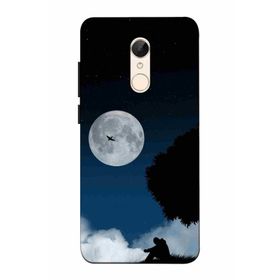 Zipax 2024 Xiaomi Redmi 5 Plus Ay Gece Baskılı Uyumlu Silikon Kılıf