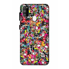 Zipax 2033 Samsung Galaxy M21 Karışık Baskılı Uyumlu Silikon Kılıf