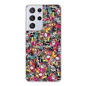 Zipax 2033 Samsung Galaxy S22 Ultra Karışık Baskılı Uyumlu Silikon Kılıf