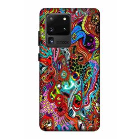 Zipax 2038 Samsung Galaxy S20 Ultra Karışık Baskılı Uyumlu Silikon Kılıf