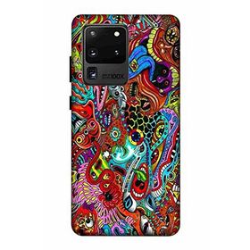 Zipax 2038 Samsung Galaxy S20 Ultra Karışık Baskılı Uyumlu Silikon Kılıf