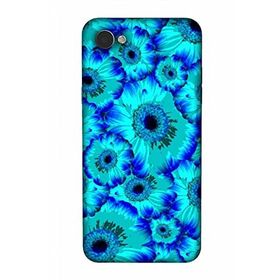 Zipax 2043 LG Q6 Mavi Çiçek Baskılı Uyumlu Silikon Kılıf