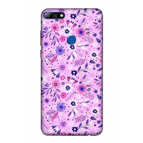 Zipax 2063 Huawei Y7 2018 Pembe Çiçekli Baskılı Uyumlu Silikon Kılıf