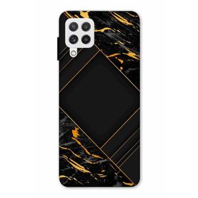 Zipax 2106 Samsung Galaxy A22 4G Siyah Mermer Baskılı Uyumlu Silikon Kılıf