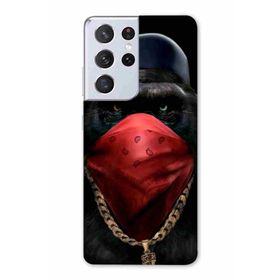 Zipax 2108 Samsung Galaxy S22 Ultra Maymun Baskılı Uyumlu Silikon Kılıf