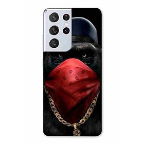 Zipax 2108 Samsung Galaxy S22 Ultra Maymun Baskılı Uyumlu Silikon Kılıf