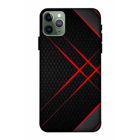 Zipax 2113 Apple iPhone 11 Pro Max Kırmızı Çizgi Baskılı Uyumlu Silikon Kılıf