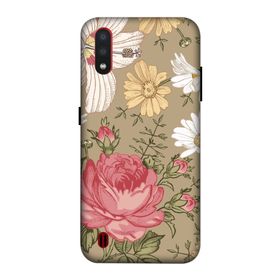 Zipax 8522 Samsung Galaxy A01 Çiçek Baskılı Uyumlu Silikon Kılıf