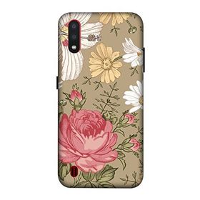 Zipax 8522 Samsung Galaxy A01 Çiçek Baskılı Uyumlu Silikon Kılıf