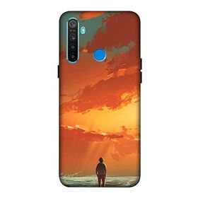 Zipax 8554 Oppo Realme 5 Pro Kızıl Hava Baskılı Uyumlu Silikon Kılıf