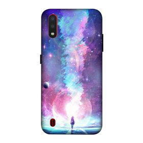 Zipax 8580 Samsung Galaxy A01 Galaksi Baskılı Uyumlu Silikon Kılıf