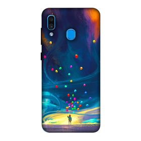Zipax 8597 Samsung Galaxy A30 Galaksi Balonlar Baskılı Uyumlu Silikon Kılıf