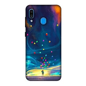 Zipax 8597 Samsung Galaxy A30 Galaksi Balonlar Baskılı Uyumlu Silikon Kılıf