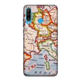 Zipax 8804 Huawei P40 Lite E Dünya Harita Baskılı Uyumlu Silikon Kılıf
