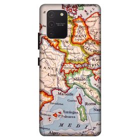 Zipax 8804 Samsung Galaxy A91 Dünya Harita Baskılı Uyumlu Silikon Kılıf