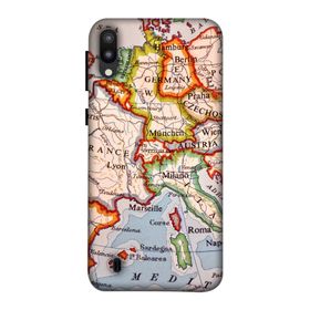 Zipax 8804 Samsung Galaxy M10 Dünya Harita Baskılı Uyumlu Silikon Kılıf