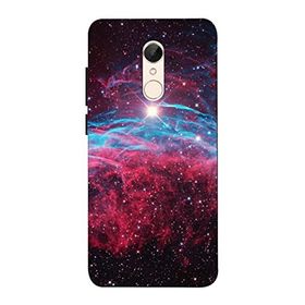 Zipax 8821 Xiaomi Redmi 5 Plus Kızıl Galaksi Baskılı Uyumlu Silikon Kılıf