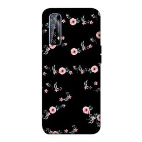 Zipax 8868 Oppo Realme 7 Pembe Çiçek Baskılı Uyumlu Silikon Kılıf