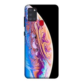 Zipax 8876 Samsung Galaxy A21S Renkli Dünya Baskılı Uyumlu Silikon Kılıf