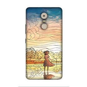 Zipax 8932 Lenovo K6 Note Lenova Günbatımı Baskılı Uyumlu Silikon Kılıf