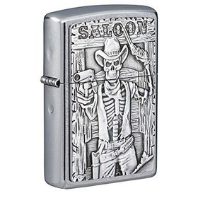 Zippo 207 Saloon Skull Emblem Çakmak