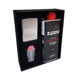 Zippo DU10 Polish Parlak Gri Benzin Taş Çakmak