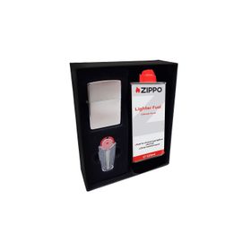 Zippo DU10 Polish Parlak Gri Benzin Taş Çakmak
