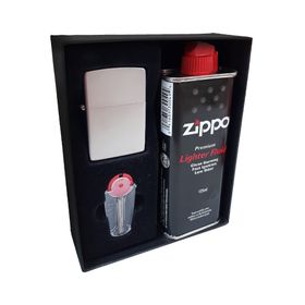 Zippo DU10MAT Satin Mat Gri Kutu Benzin Taş Çakmak