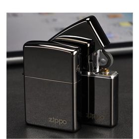 Zippo Logolu Ebony Parlak Siyah Çakmak