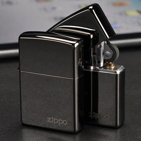 Zippo Logolu Ebony Parlak Siyah Çakmak