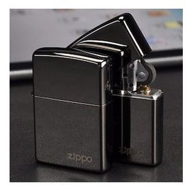 Zippo Logolu Ebony Parlak Siyah Çakmak