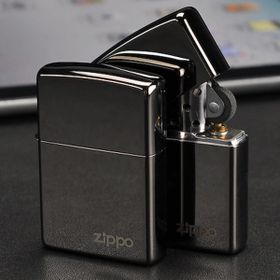 Zippo Logolu Ebony Parlak Siyah Çakmak