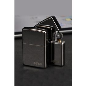 Zippo Logolu Ebony Parlak Siyah Çakmak