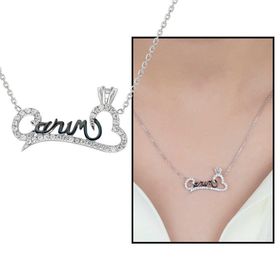 Zirkon Taşlı Canım Yazılı Tektaş 925 Ayar Kadın Gümüş Kolye