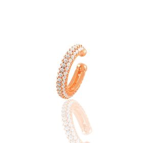 Zirkon Taşlı Rose Gümüş Kıkırdak Küpe