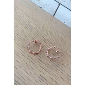 Zirkon Taşlı Rose Kadın Gümüş Küpe