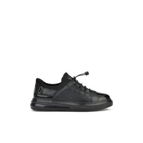 Ziya 143423Z701 Hakiki Deri Siyah Erkek Sneaker