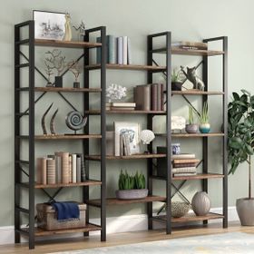 Zizuva 180x175x30 cm Tasarım Ceviz 3'lü Vitrin ve Düzenleyici