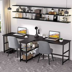 Zizuva 230x75x55 cm 2 Kişilik Siyah Çalışma Masası