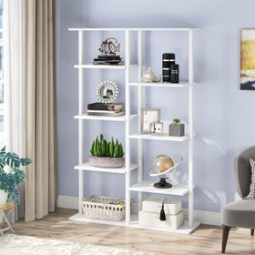 Zizuva 80x30x155 cm Raflı Beyaz Ev Ofis Kitaplık