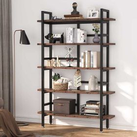 Zizuva Tasarım 105x160x30 cm Ceviz Raflı Ev ve Ofis Kitaplık