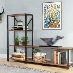 Zizuva Tasarım 110x120 cm Kitaplıklı Ceviz TV Ünitesi