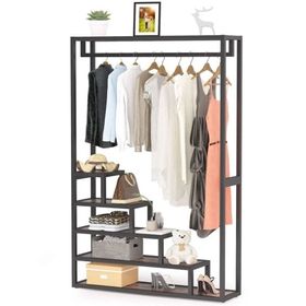 Zizuva Tasarım 180x120x30 cm Ceviz Askılıklı Açık Gardırop