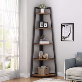 Zizuva Tasarım 60x39 cm Ceviz Çok Amaçlı Köşe Rafı