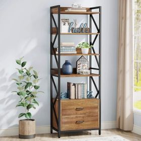 Zizuva Tasarım 64x35x180 cm Ceviz Kitaplık ve Düzenleyici