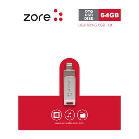 Zore 3.0 Lightning Metal OTG 64 GB Gümüş Flash Bellek