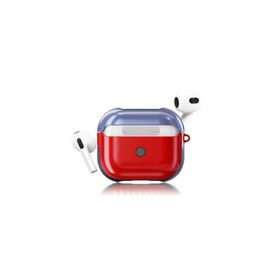 Zore Apple Airpods 3. Nesil Uyumlu Kırmızı Mavi Shockproof Silikon Kılıf