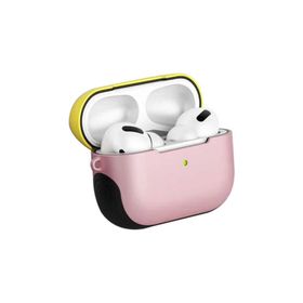 Zore Apple Airpods Pro Uyumlu Shockproof Silikon Pembe Sarı Kılıf